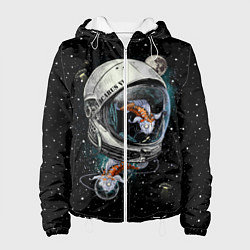 Куртка с капюшоном женская Подводный космос, цвет: 3D-белый