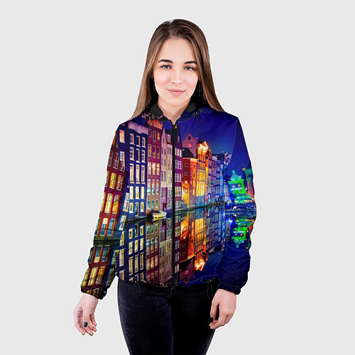 Женская куртка Амстердама - Нидерланды / 3D-Черный – фото 4
