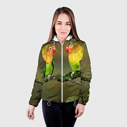 Куртка с капюшоном женская Два попугая, цвет: 3D-белый — фото 2