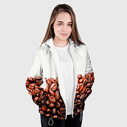 Куртка с капюшоном женская Coffee, цвет: 3D-белый — фото 2