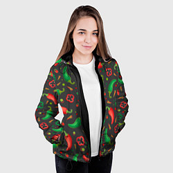 Куртка с капюшоном женская Перчики, цвет: 3D-черный — фото 2