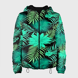 Куртка с капюшоном женская Tropical pattern, цвет: 3D-черный