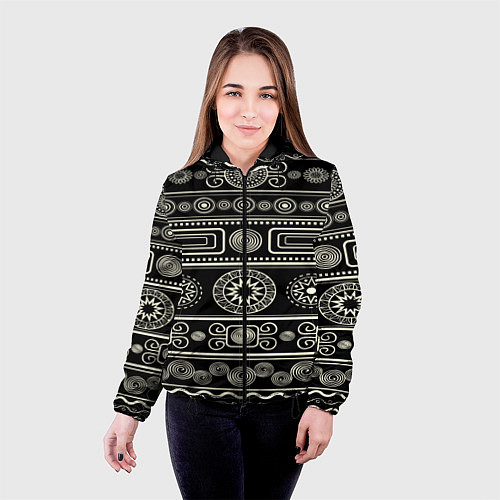 Женская куртка Африканский мотив / 3D-Черный – фото 4