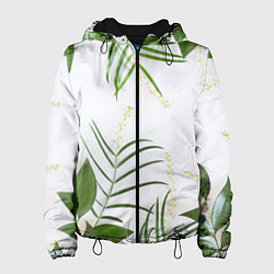 Куртка с капюшоном женская Растительность, цвет: 3D-черный