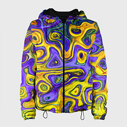 Куртка с капюшоном женская Цветная текстура, цвет: 3D-черный