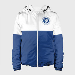 Куртка с капюшоном женская Chelsea FC: Light Blue, цвет: 3D-белый