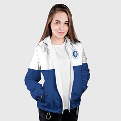 Куртка с капюшоном женская Chelsea FC: Light Blue, цвет: 3D-белый — фото 2