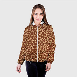 Куртка с капюшоном женская Жираф, цвет: 3D-белый — фото 2