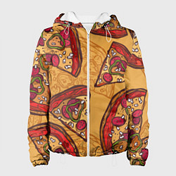 Куртка с капюшоном женская Пицца, цвет: 3D-белый