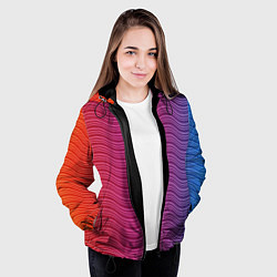 Куртка с капюшоном женская Цветные волны, цвет: 3D-черный — фото 2