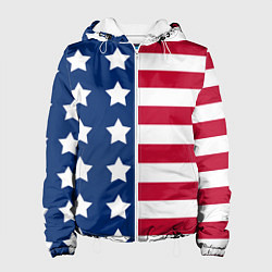 Куртка с капюшоном женская USA Flag, цвет: 3D-белый