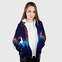 Куртка с капюшоном женская Компьютерный код, цвет: 3D-белый — фото 2