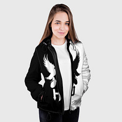 Куртка с капюшоном женская HU: Black & White, цвет: 3D-черный — фото 2