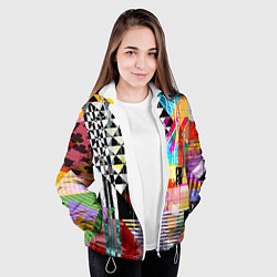 Куртка с капюшоном женская RGB Geometry, цвет: 3D-белый — фото 2