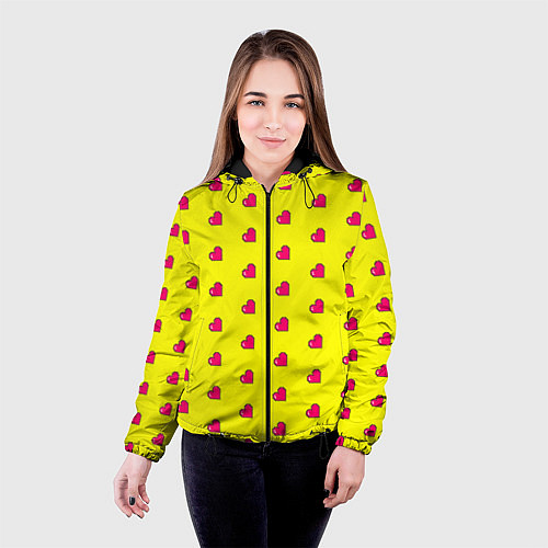 Женская куртка 8 bit yellow love / 3D-Черный – фото 4