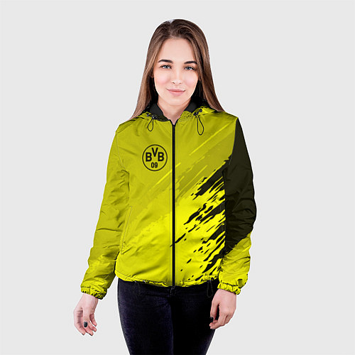 Женская куртка FC Borussia: Yellow Original / 3D-Черный – фото 4