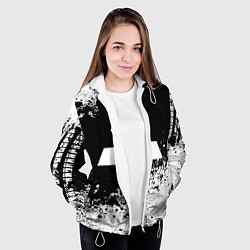 Куртка с капюшоном женская Mitsubishi: Black Spray, цвет: 3D-белый — фото 2
