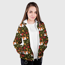 Куртка с капюшоном женская Осенние лисички, цвет: 3D-белый — фото 2