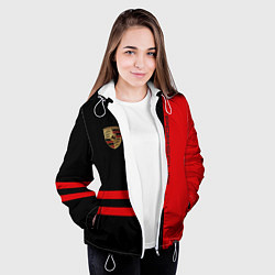 Куртка с капюшоном женская Porsche: Red Sport, цвет: 3D-белый — фото 2