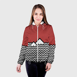 Куртка с капюшоном женская Горы Твин Пикс, цвет: 3D-белый — фото 2