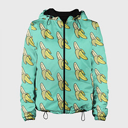 Куртка с капюшоном женская Любитель бананов, цвет: 3D-черный