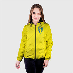 Куртка с капюшоном женская Сборная Швеции: Домашняя ЧМ-2018, цвет: 3D-черный — фото 2