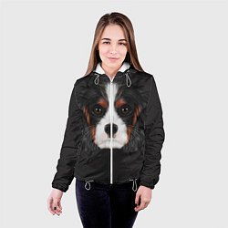 Куртка с капюшоном женская Cavalier King Charles, цвет: 3D-белый — фото 2