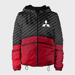 Куртка с капюшоном женская Mitsubishi: Red Carbon, цвет: 3D-черный