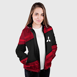 Куртка с капюшоном женская Mitsubishi: Red Sport, цвет: 3D-черный — фото 2