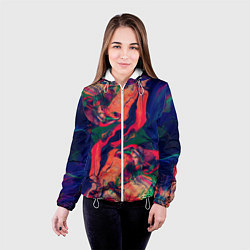 Куртка с капюшоном женская Цветные разводы, цвет: 3D-белый — фото 2