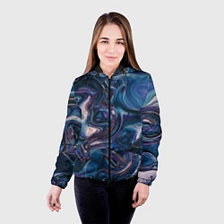 Куртка с капюшоном женская Абстрактная жидкость, цвет: 3D-черный — фото 2