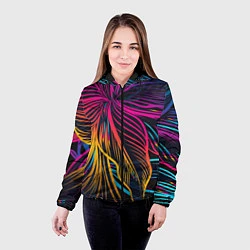 Куртка с капюшоном женская Floral Design, цвет: 3D-черный — фото 2