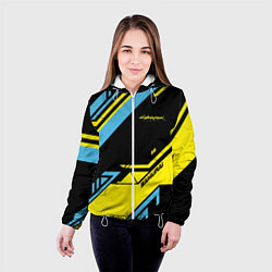 Куртка с капюшоном женская Cyberpunk 2077: Samurai, цвет: 3D-белый — фото 2