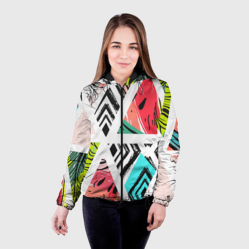 Женская куртка Тропическое ассорти / 3D-Черный – фото 4