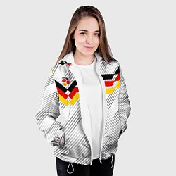 Куртка с капюшоном женская Немецкий футбол, цвет: 3D-белый — фото 2