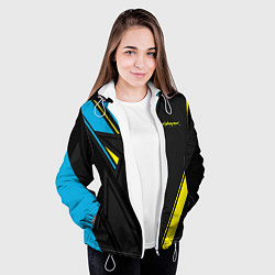 Куртка с капюшоном женская Cyberpunk 2077: Sport, цвет: 3D-белый — фото 2