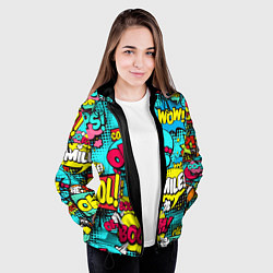 Куртка с капюшоном женская Кислотный поп-арт, цвет: 3D-черный — фото 2