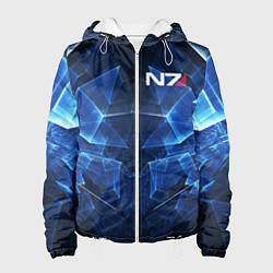 Куртка с капюшоном женская Mass Effect: Blue Armor N7, цвет: 3D-белый