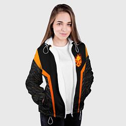 Куртка с капюшоном женская Cyberpunk 2077: Samurai Style, цвет: 3D-белый — фото 2