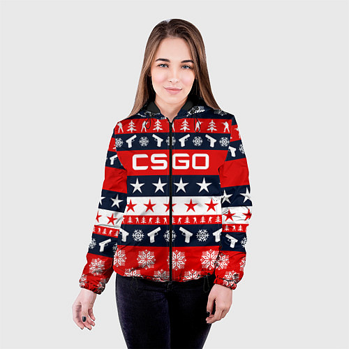 Женская куртка CS:GO New Year / 3D-Черный – фото 4
