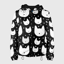 Куртка с капюшоном женская Love Cats Pattern, цвет: 3D-черный