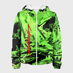 Куртка с капюшоном женская Cyberpunk 2077: Green Breaks, цвет: 3D-белый