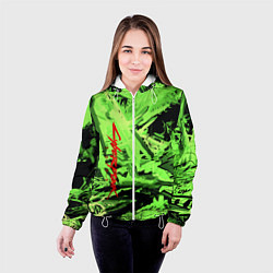 Куртка с капюшоном женская Cyberpunk 2077: Green Breaks, цвет: 3D-белый — фото 2