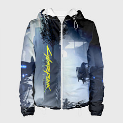 Куртка с капюшоном женская Cyberpunk 2077, цвет: 3D-белый
