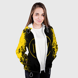 Куртка с капюшоном женская 21 Pilots: Yellow & Black, цвет: 3D-белый — фото 2