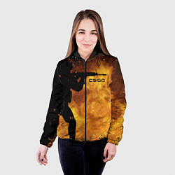 Куртка с капюшоном женская CS:GO Dark Fire, цвет: 3D-черный — фото 2