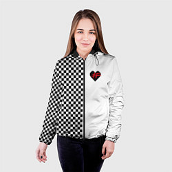 Куртка с капюшоном женская ФРЕНДЗОНА: Шахматы, цвет: 3D-черный — фото 2