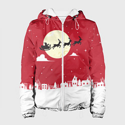 Куртка с капюшоном женская Новогоднее чудо, цвет: 3D-белый