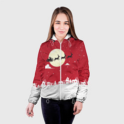 Куртка с капюшоном женская Новогоднее чудо, цвет: 3D-белый — фото 2