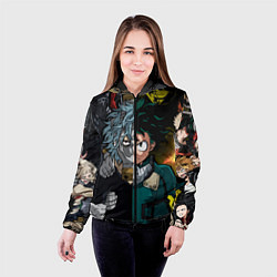 Куртка с капюшоном женская Моя геройская академия 1, цвет: 3D-черный — фото 2